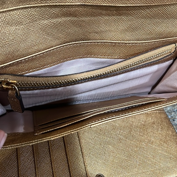 MCM EUC Metallic Bronze Visetos Coated Canvas Trifold Compact Wallet - Picture 5 of 9